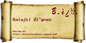 Balajti Ágnes névjegykártya