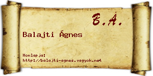 Balajti Ágnes névjegykártya
