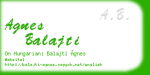 agnes balajti business card
